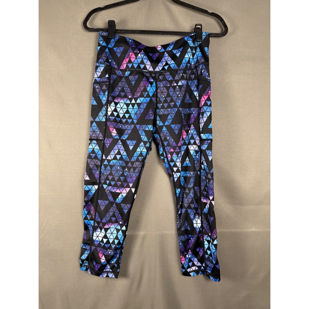 Constantly Varied Gear Leggings Womens Medium Blue Galaxy Geometric Capri Pocket